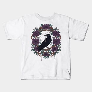 The Keeper - Raven and Skeleton Key Illustration Kids T-Shirt